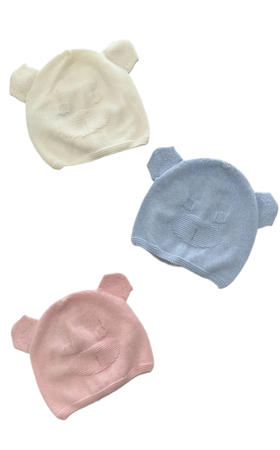 Knit Teddy-Bear Newborn Beanie