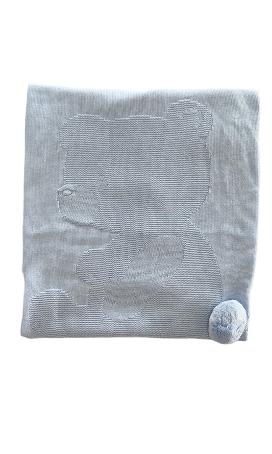Baby Teddy Bear Knit Blanket