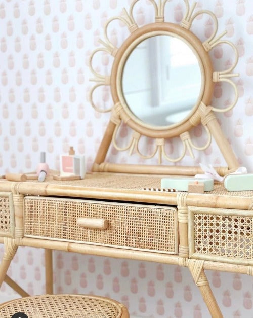 Kai Rattan Kids Vanity & Stool