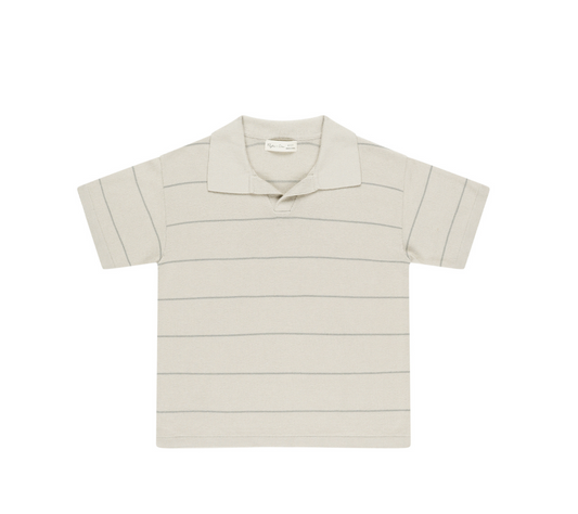 Chandler Knit Polo Eucalyptus Stripe