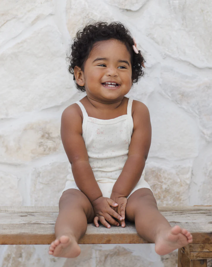 Pointelle Tank + Shortie Set  Pink Ditsy