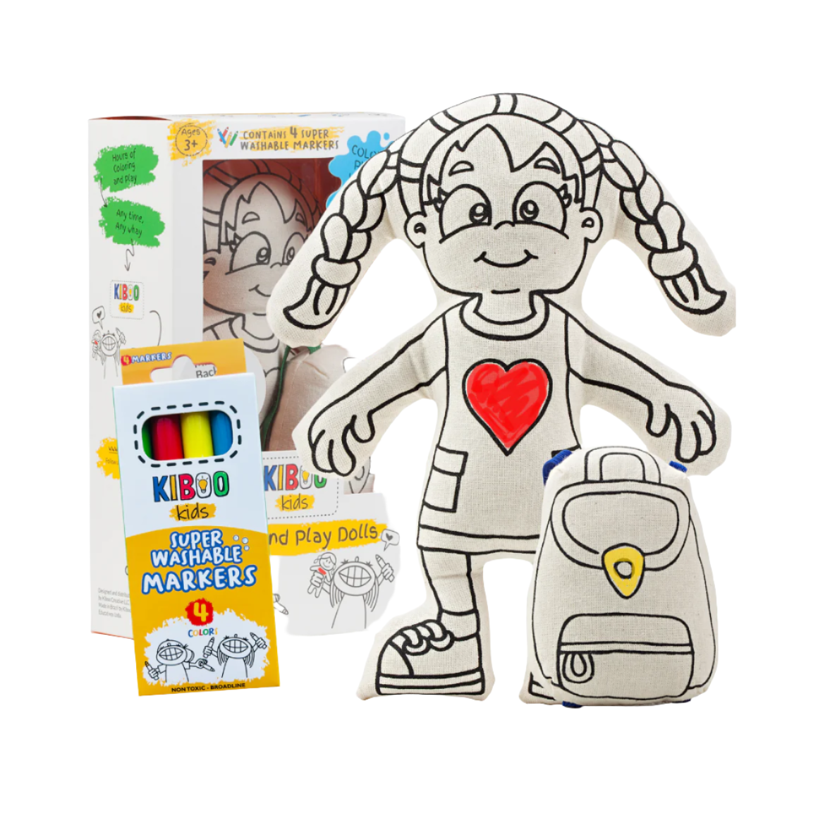 Color your Own - Doll with Braids