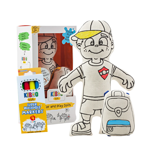 Color your Own- Boy with Cap Doll