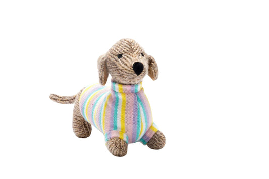 Large Knit Dog Plush Toy