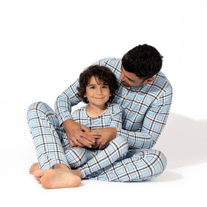 Holiday Plaid Blue Bamboo Pajamas