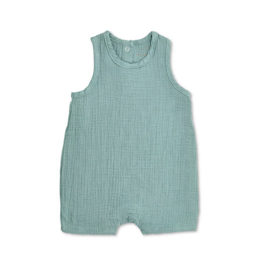 Teal Muslin Sleeveless Coverall