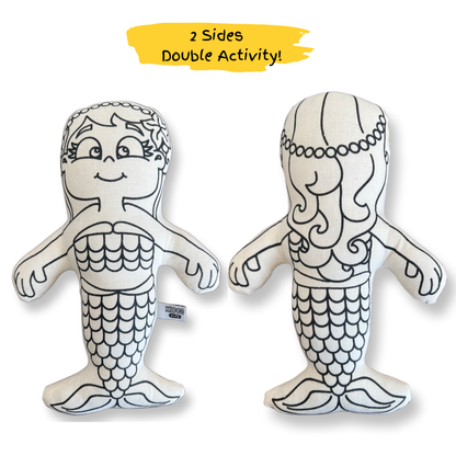 Mermaid with Mini Shell Backpack - Coloring Doll