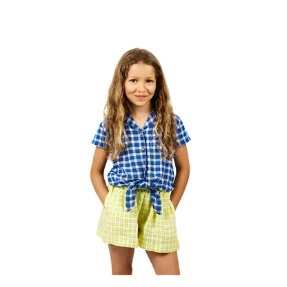Bow Plaid Blouse
