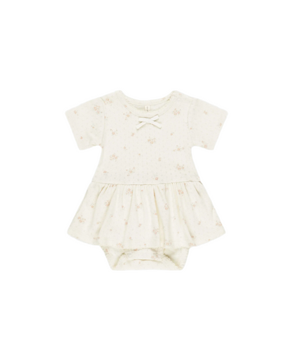 Pointelle Skirted Bodysuit Pink Ditsy