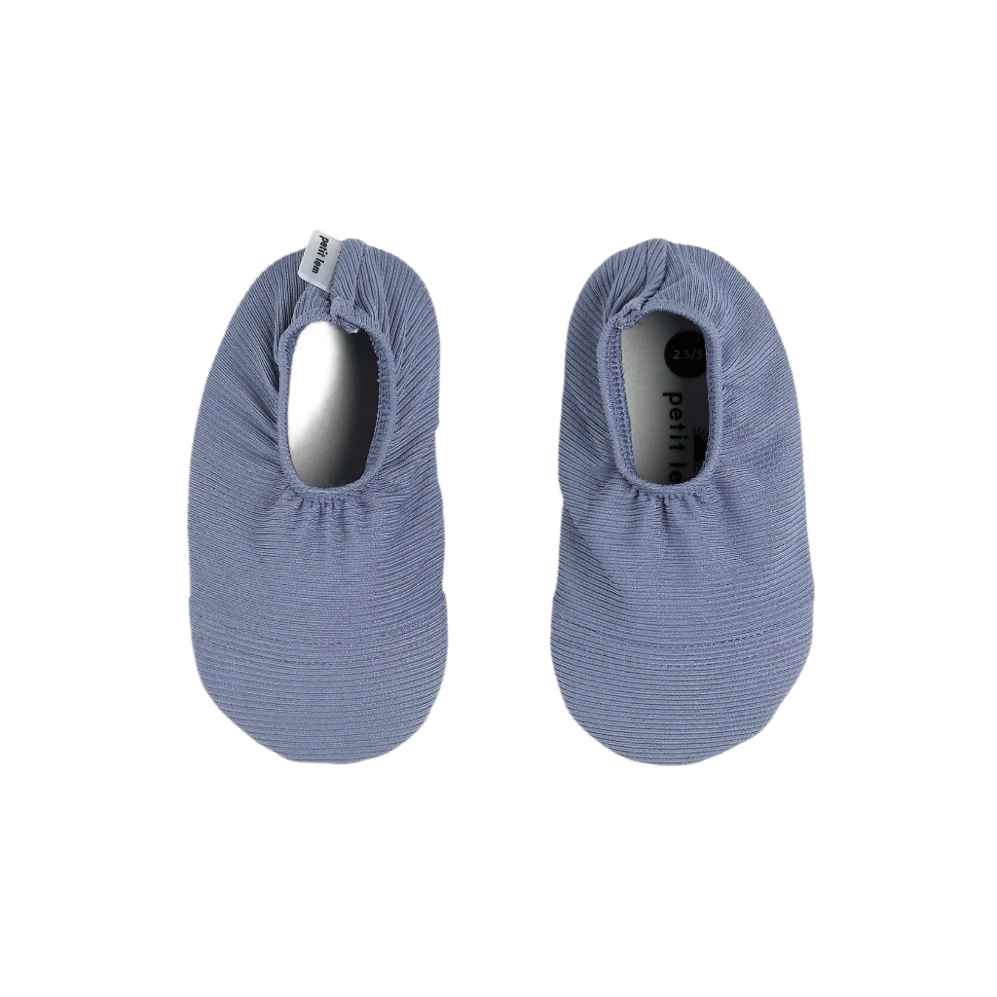 Faded Blue Ribbed Swim Slippers