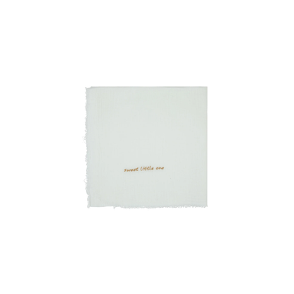 White "Sweet Little One" Muslin Blanket