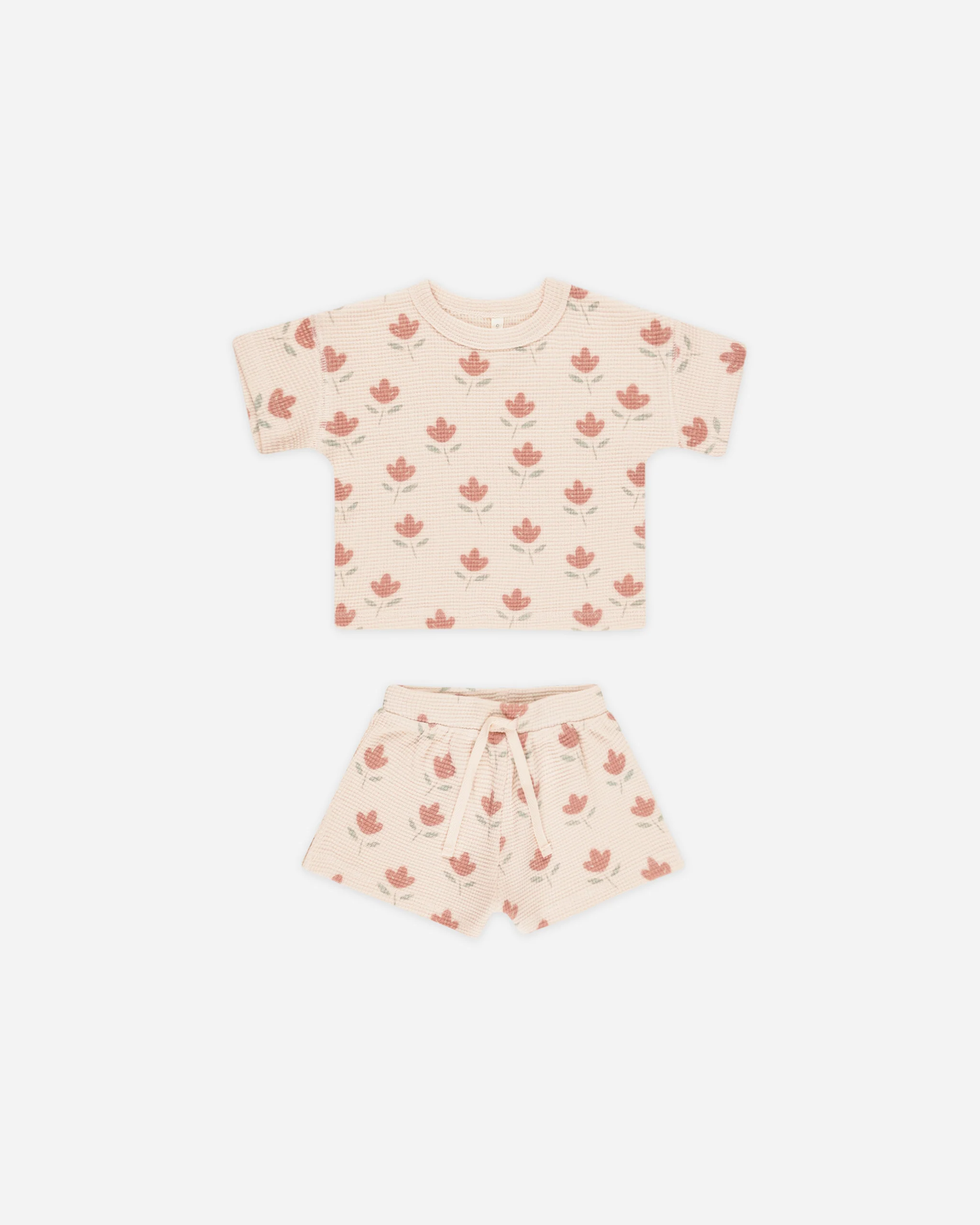 Waffle Tee + Short Set || Tulips