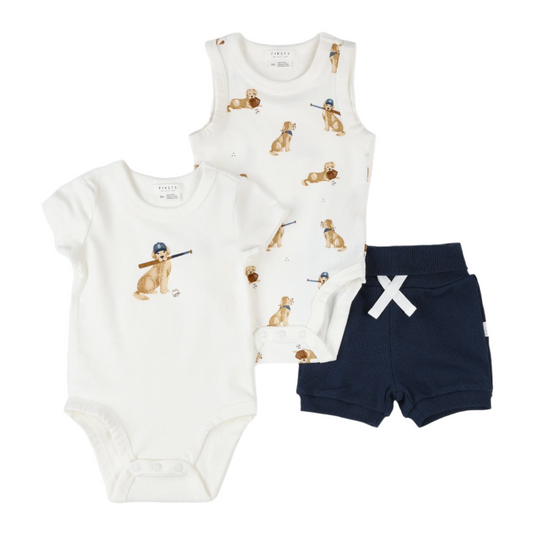 Baseball Buddy 3pc Bodysuit Set
