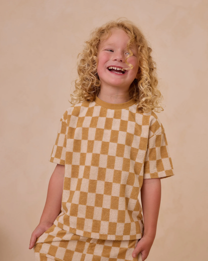 Marigold Check Relaxed Tee