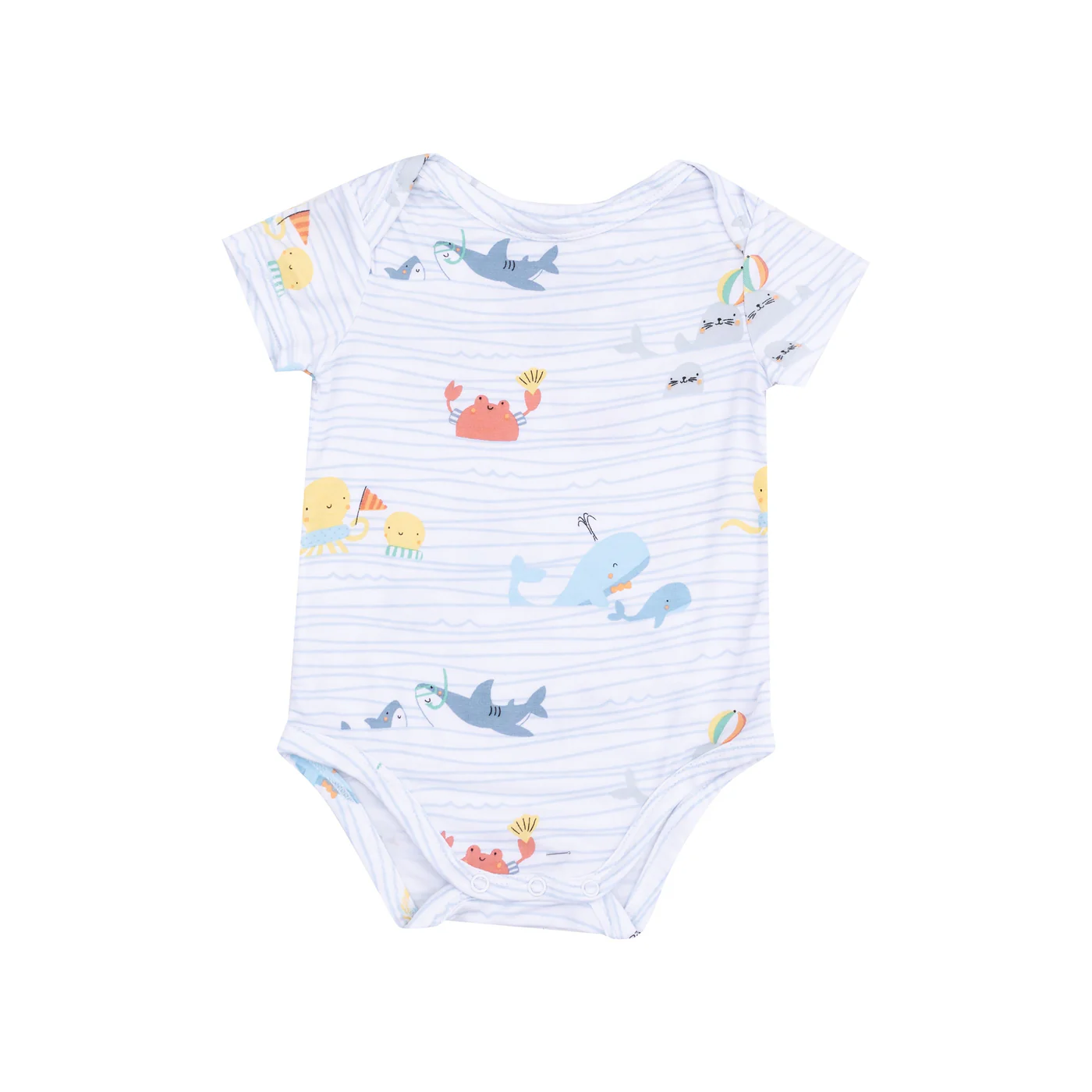 Short Sleeve Body Suit- Sea Stripes