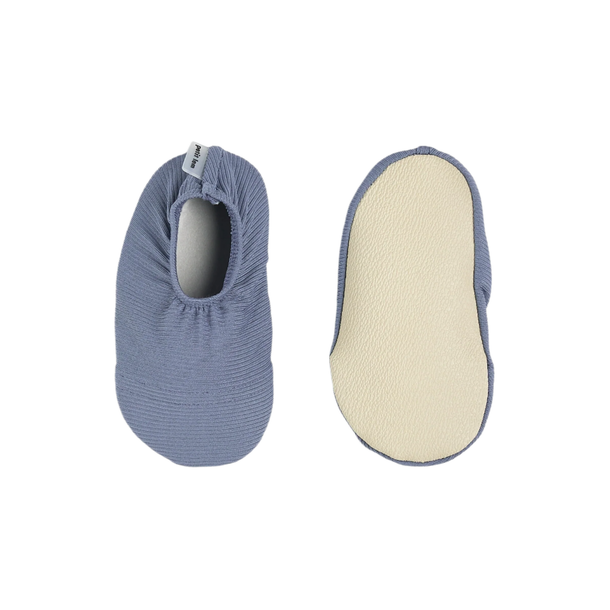 Faded Blue Ribbed Swim Slippers