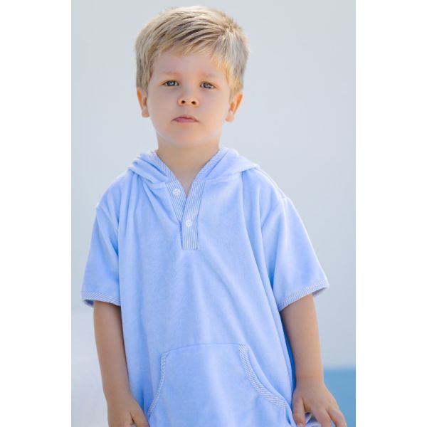 Blue Ditsy Striped Boy Cover-Up