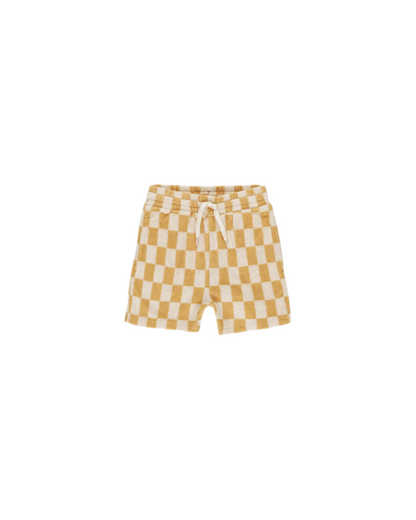 Marigold Check Terry Boys Short