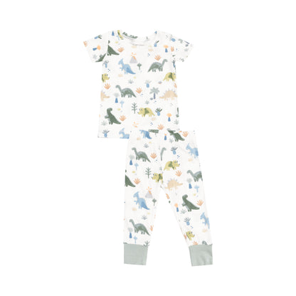 Short Sleeve Loungewear Set - Soft Dinos