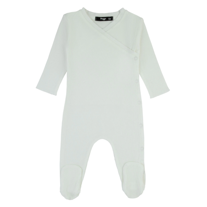 Bamboo Ribbed Kimono Footie-Ivory