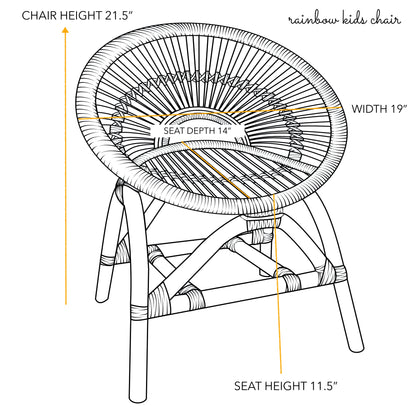 Rainbow Rattan Kids Chair