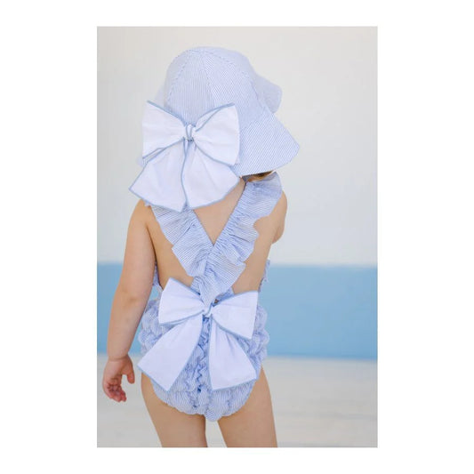Stripes Blue Lycra Sunny Hat